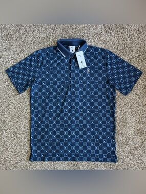 NEW PUMA MATTR Golf Polo Checkered 63 2265-01 Men’s Size Medium Deep Navy